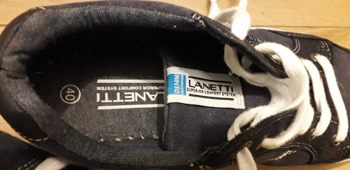 Tenisówki trampki Lanetti Vans rozm 40 granatowe jeans jak nowe