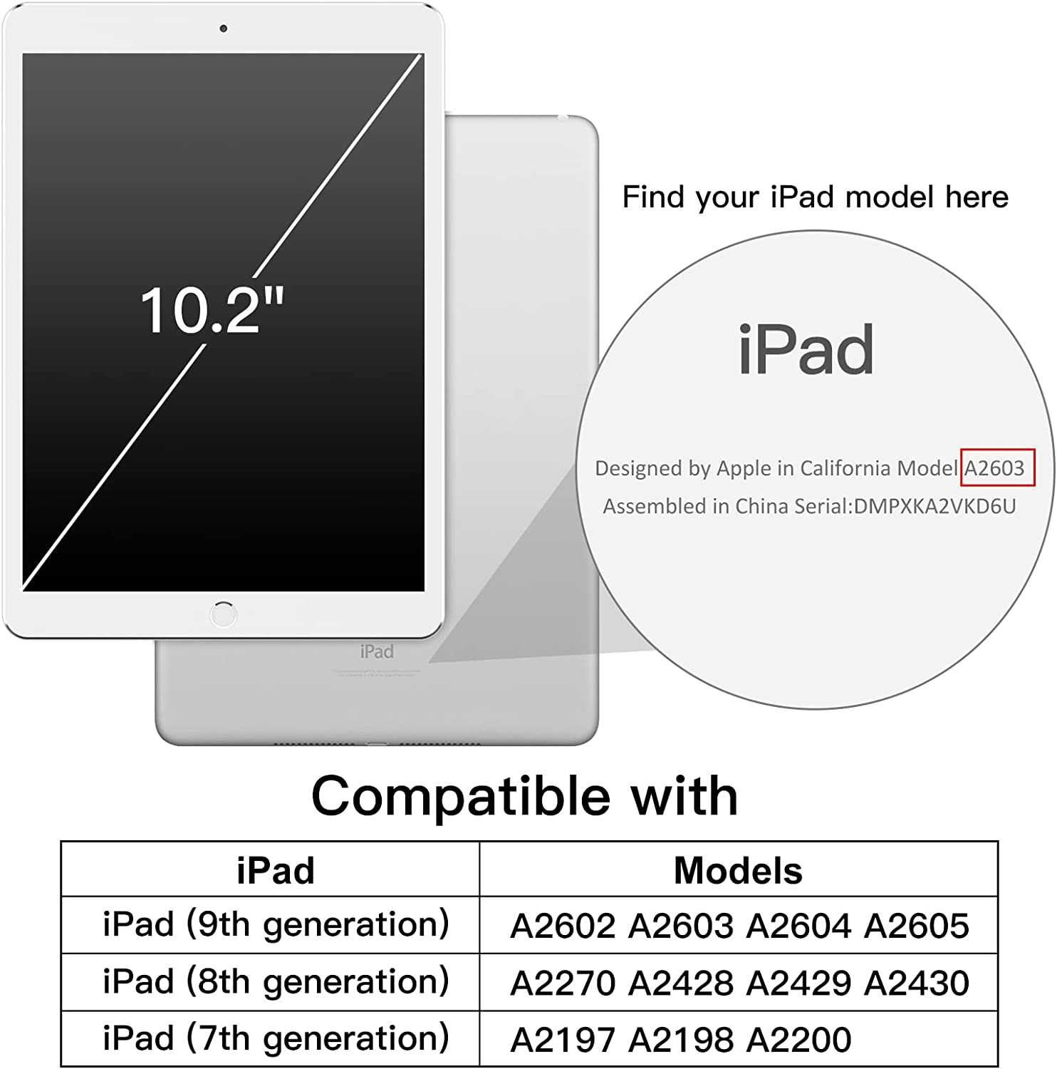 JETech iPad 10.2'' 7 8 9 etui pancerne stojak Smart Cover czarne