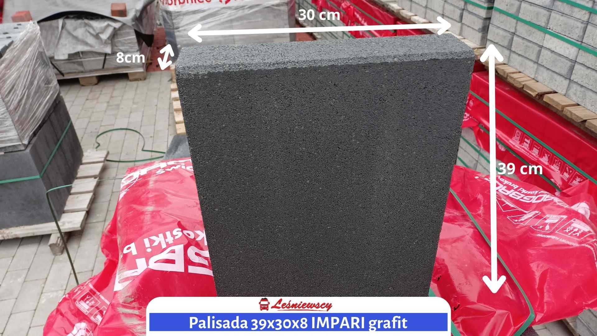 Palisada betonowa IMPARI 100x30x8 grafit - KURIER , cała POLSKA