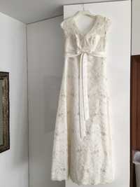 Suknia ślubna ecru vintage rozmiar 42-44 koronka