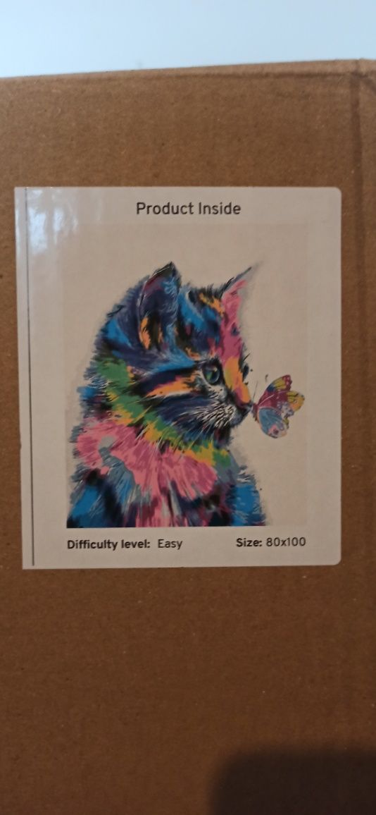 Obraz ZUTY 80x100 - malowanie po numerach KOT