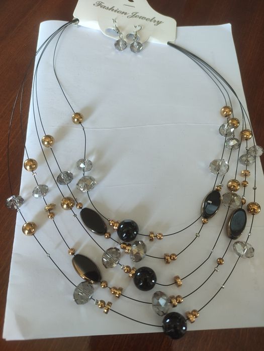 Conjunto Colar Brincos Preto