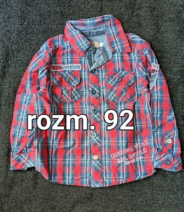 Czerwona koszula w kratę bòboli rozm. 92