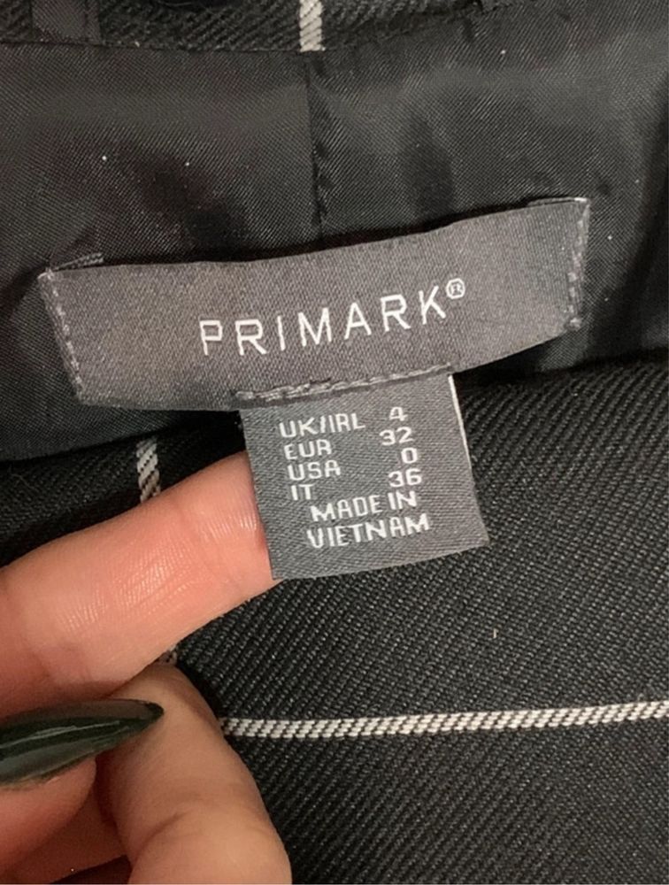 Garnitur czarny w kratę komplet Primark XS