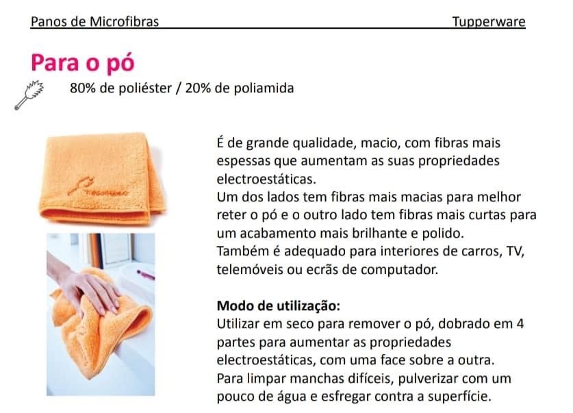 2 Panos / MicroFibras para Pó Tupperware