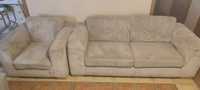 Sztruksowa sofa i fotel