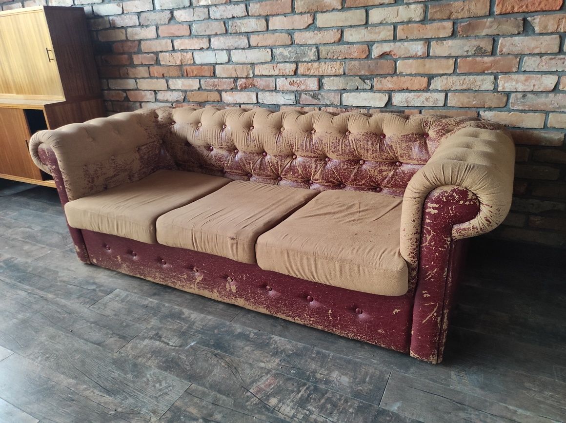 Sofa loft Chesterfield 3os rozkładana do spania 208x90