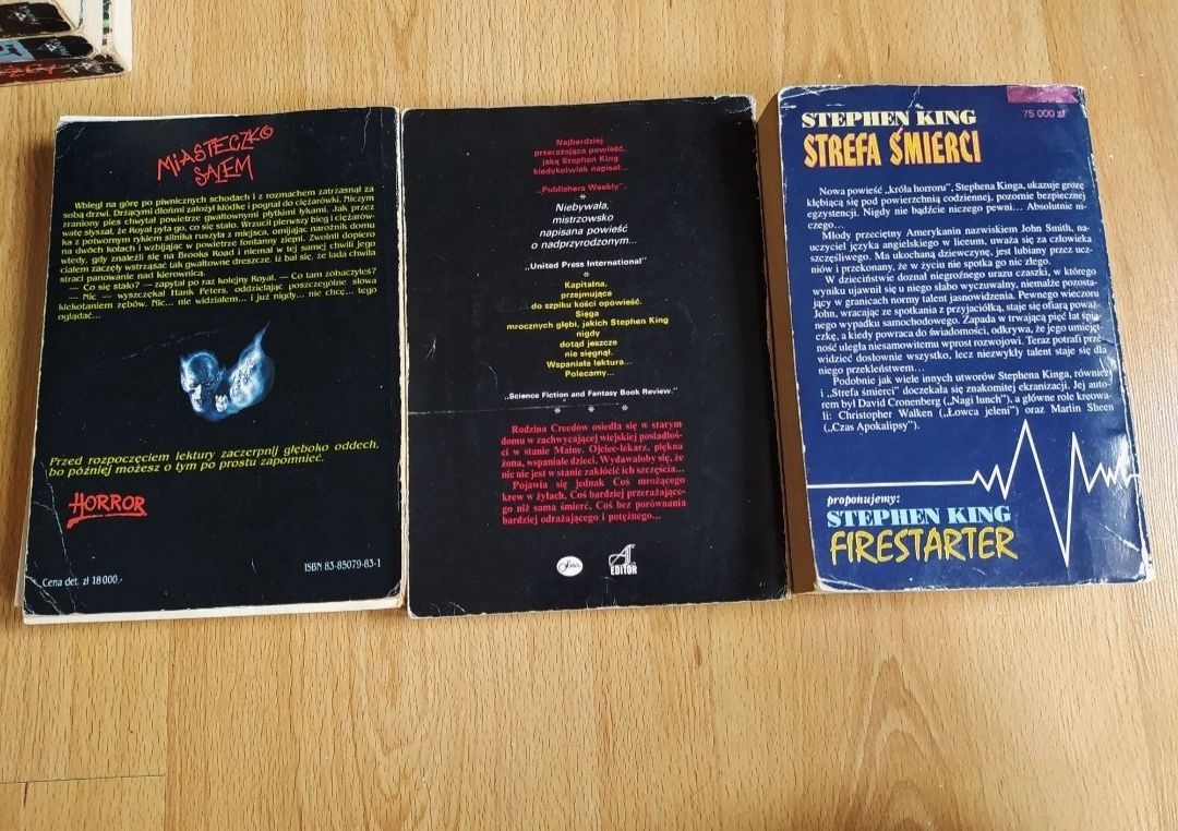 Stephen King - zestaw książek- horrory- stare wydania