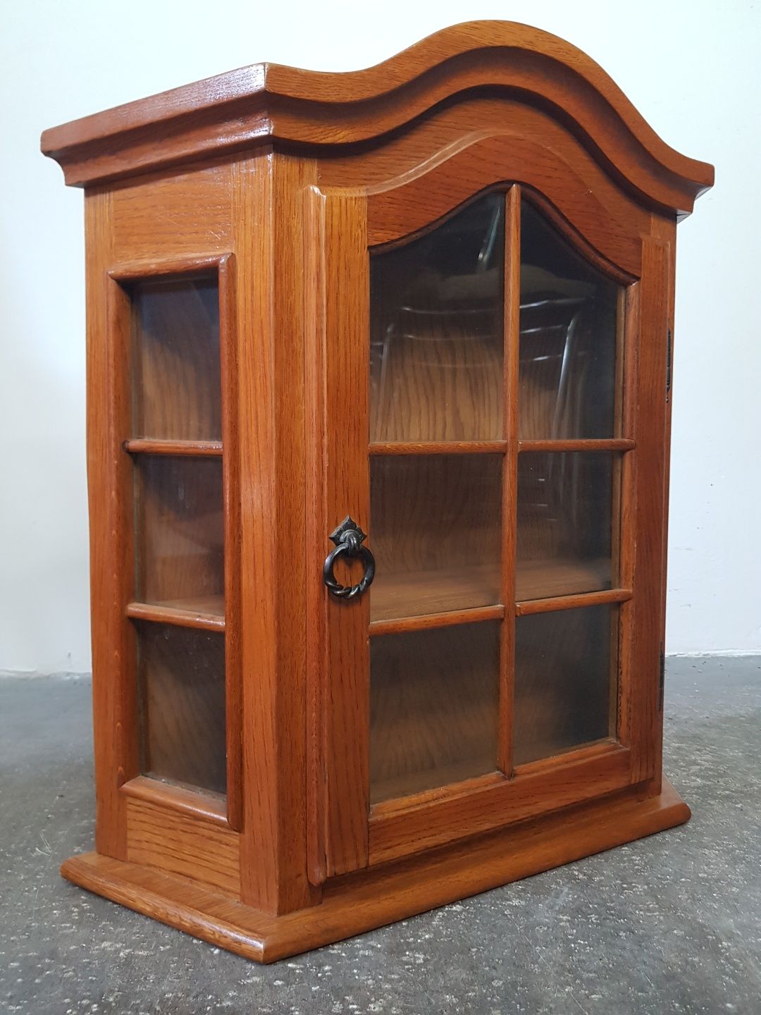 Witryna Wisząca Dębowa Gablota Półka Szafka Vintage
