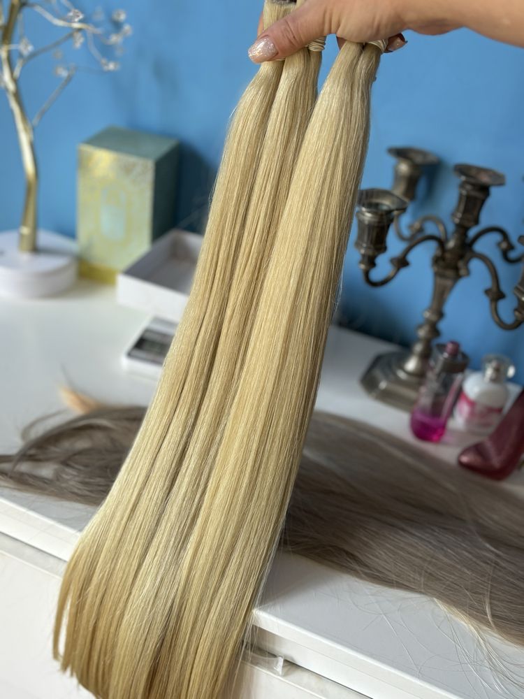 Włosy naturalne blond 60 cm super dron