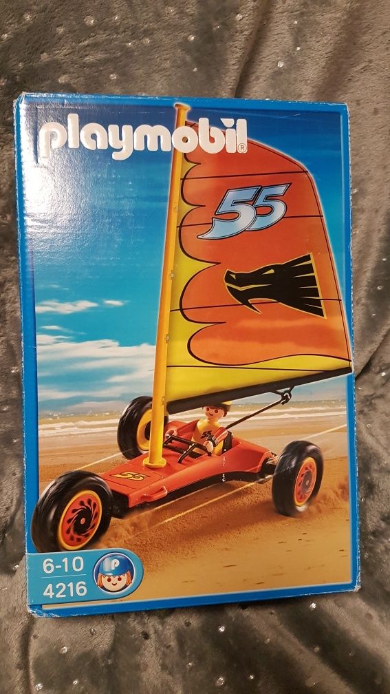 Playmobil 4216 pojazd z żaglem, pustynia, plaża, piach, żaglowóz
