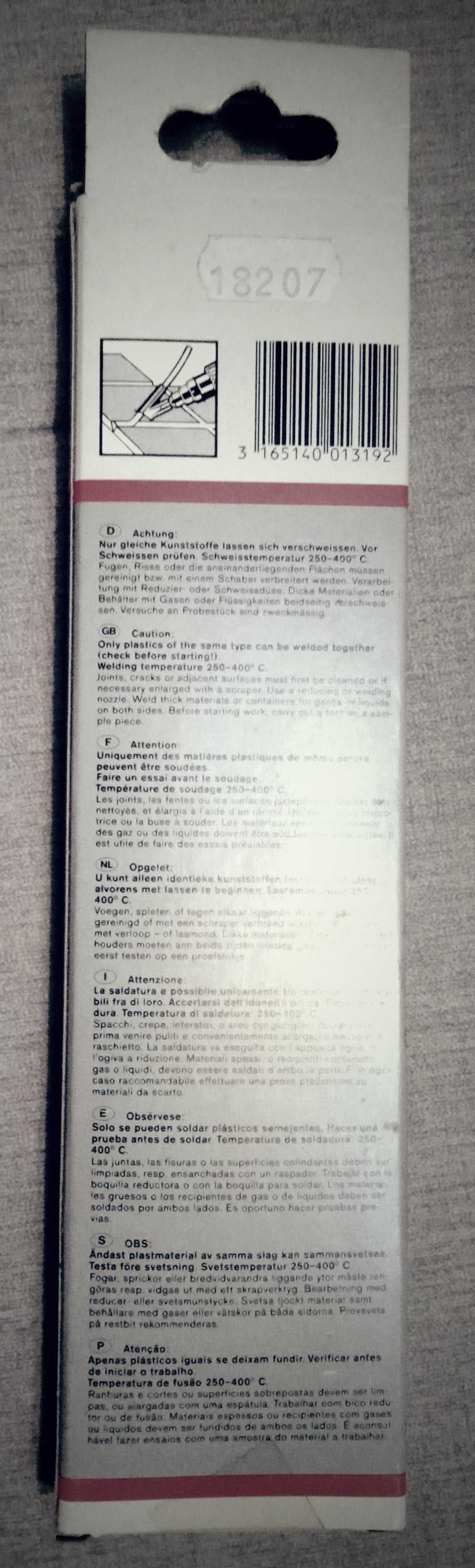 Fio solda PVC plástico rígido