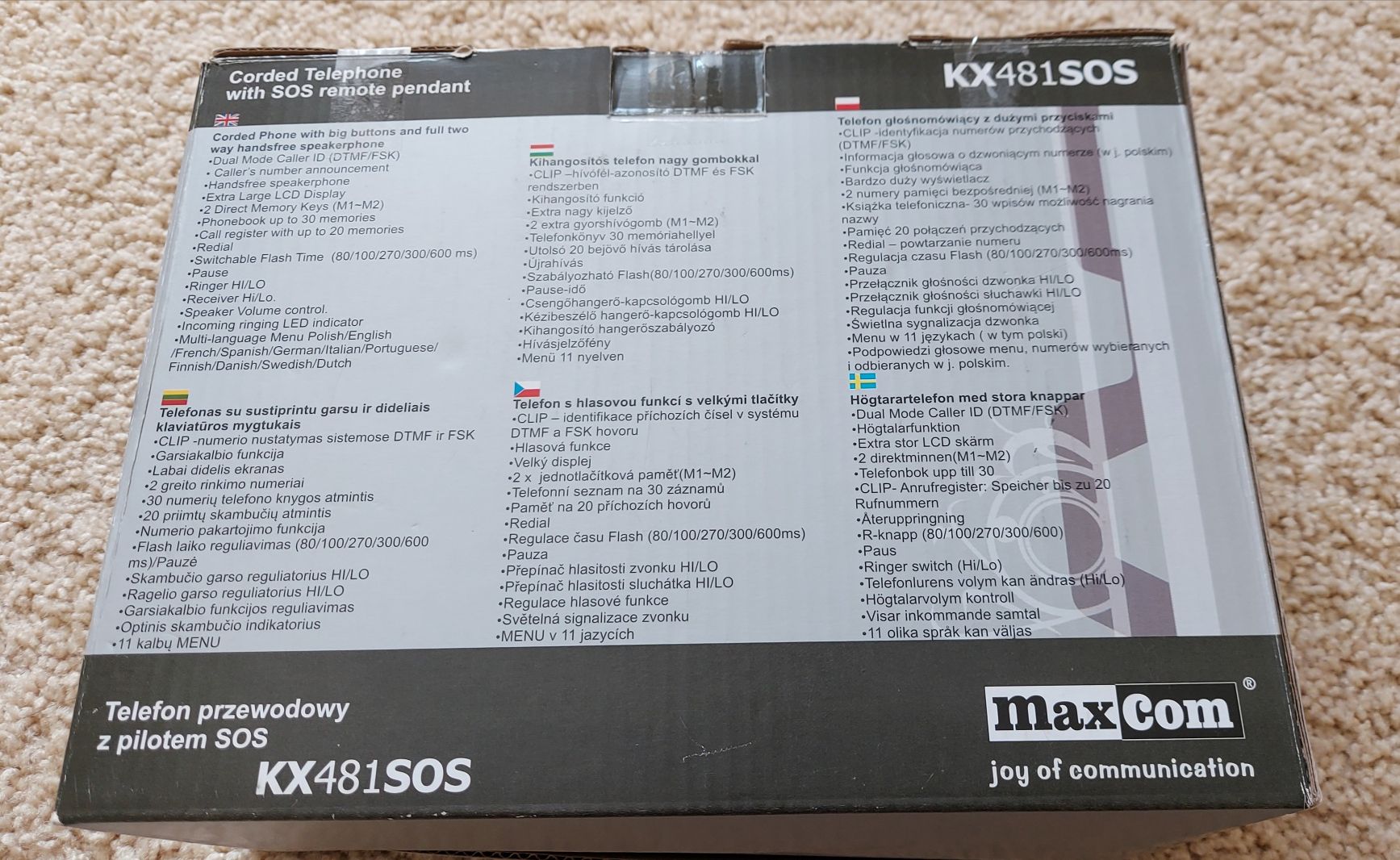 Telefon dla seniora  MAXCOM KXT481 PILOT SOS - Duże przyciski