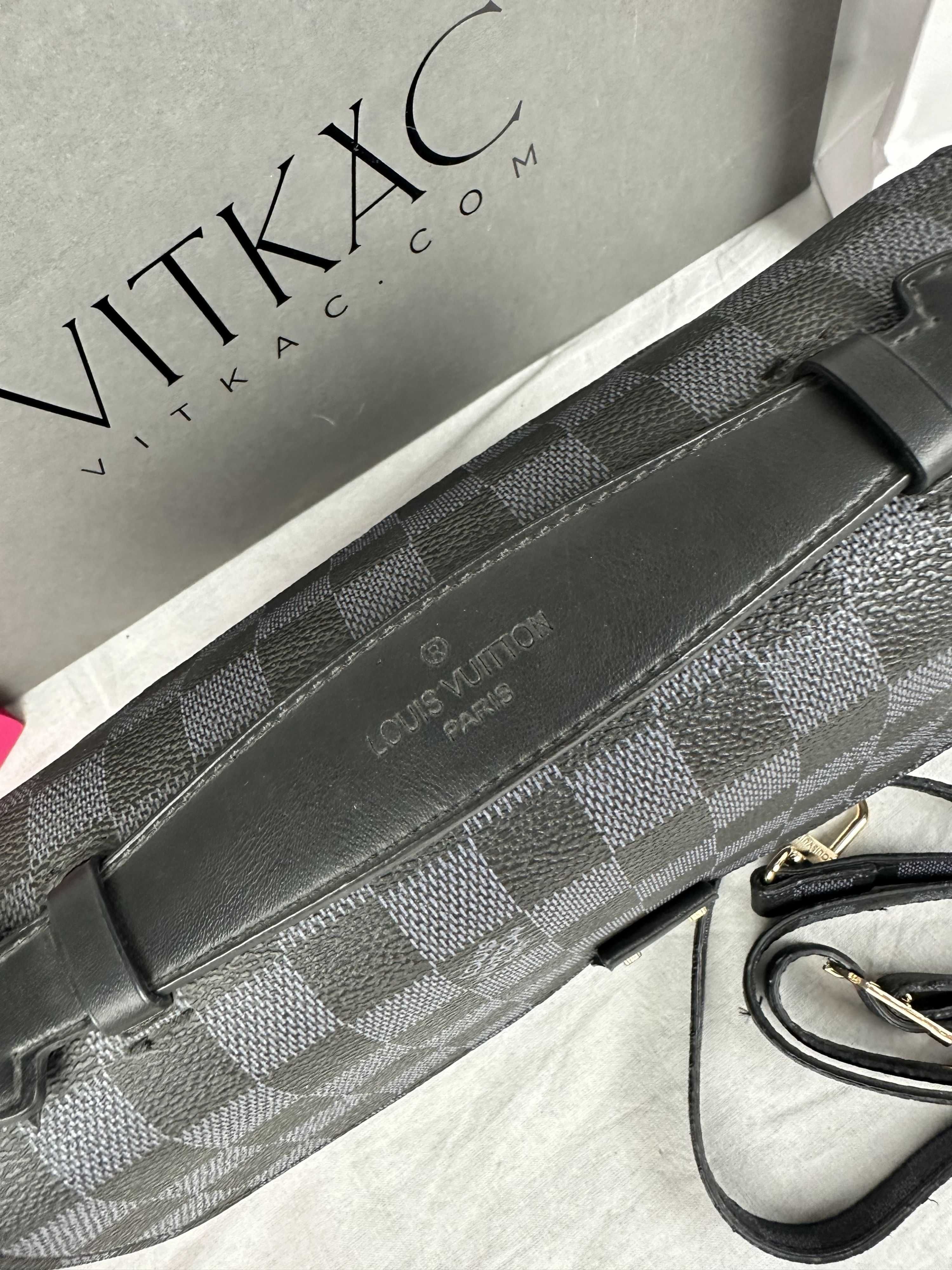 Torba Louis Vuitton metis granat Damier Ebene logowana premium