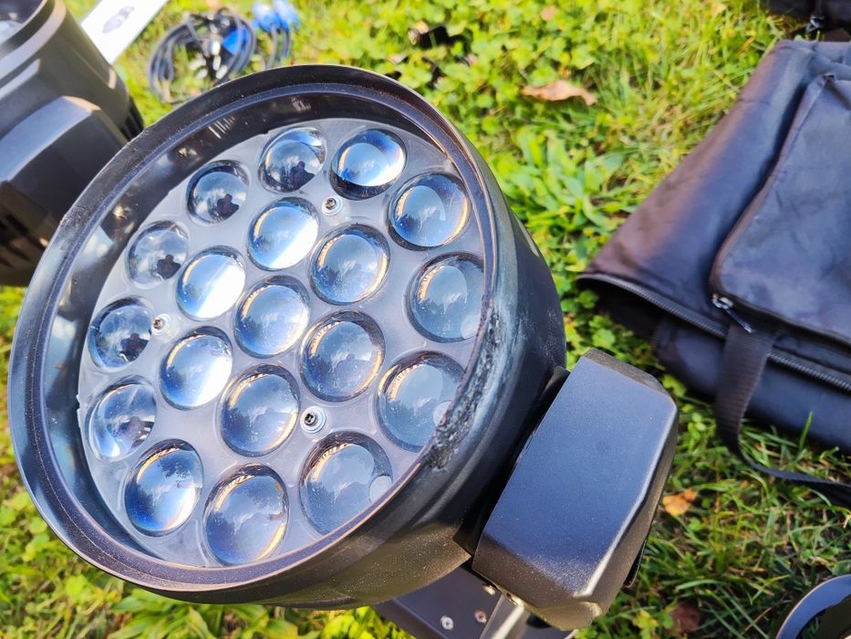 4 szt. Głowa Ruchoma 19x15W LED WASH ZOOM RGBW+ pokrowce