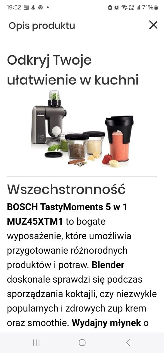 Zestaw akcesoriów  BOSCH  TastyMoments  MUZ45XTM1  5x1