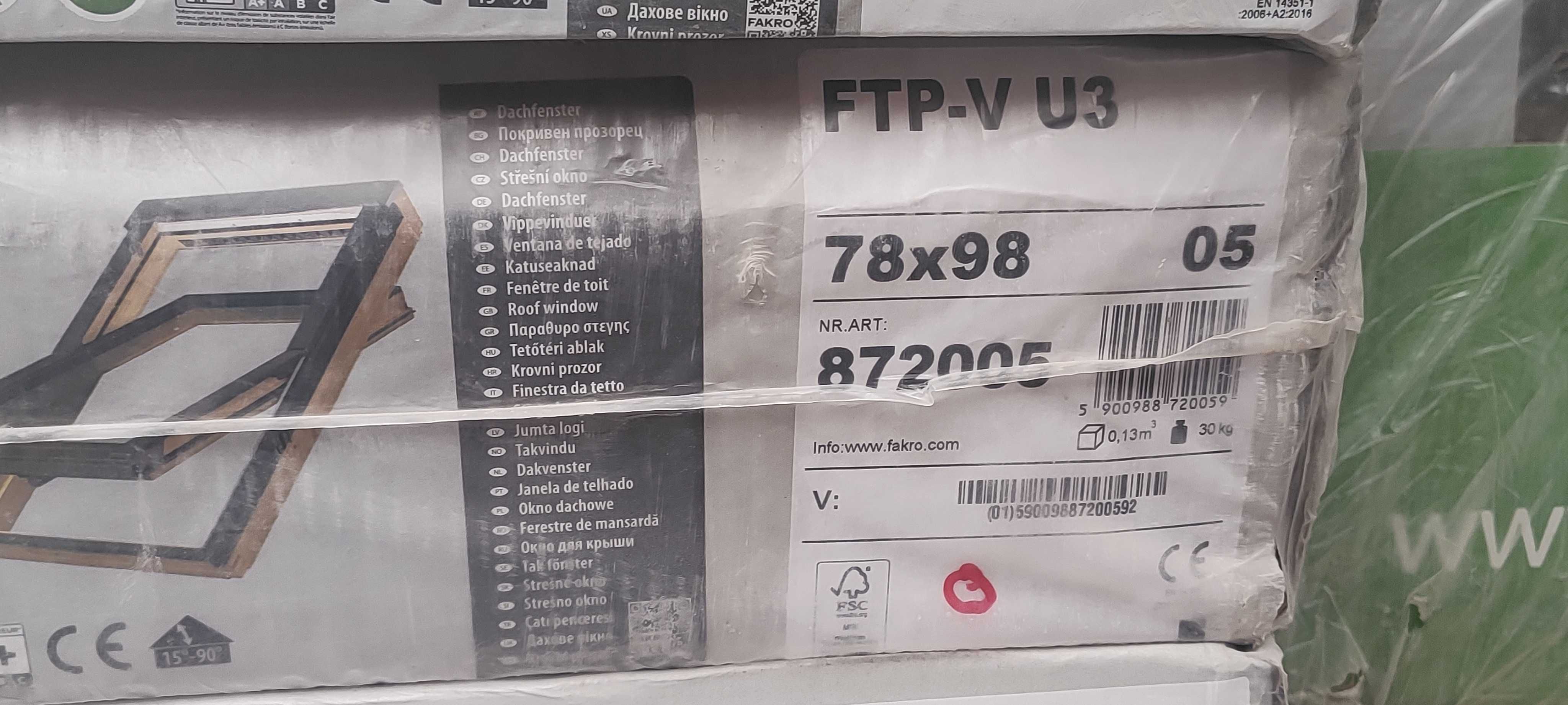 okno dachowe Fakro FTP-V U3 78x98