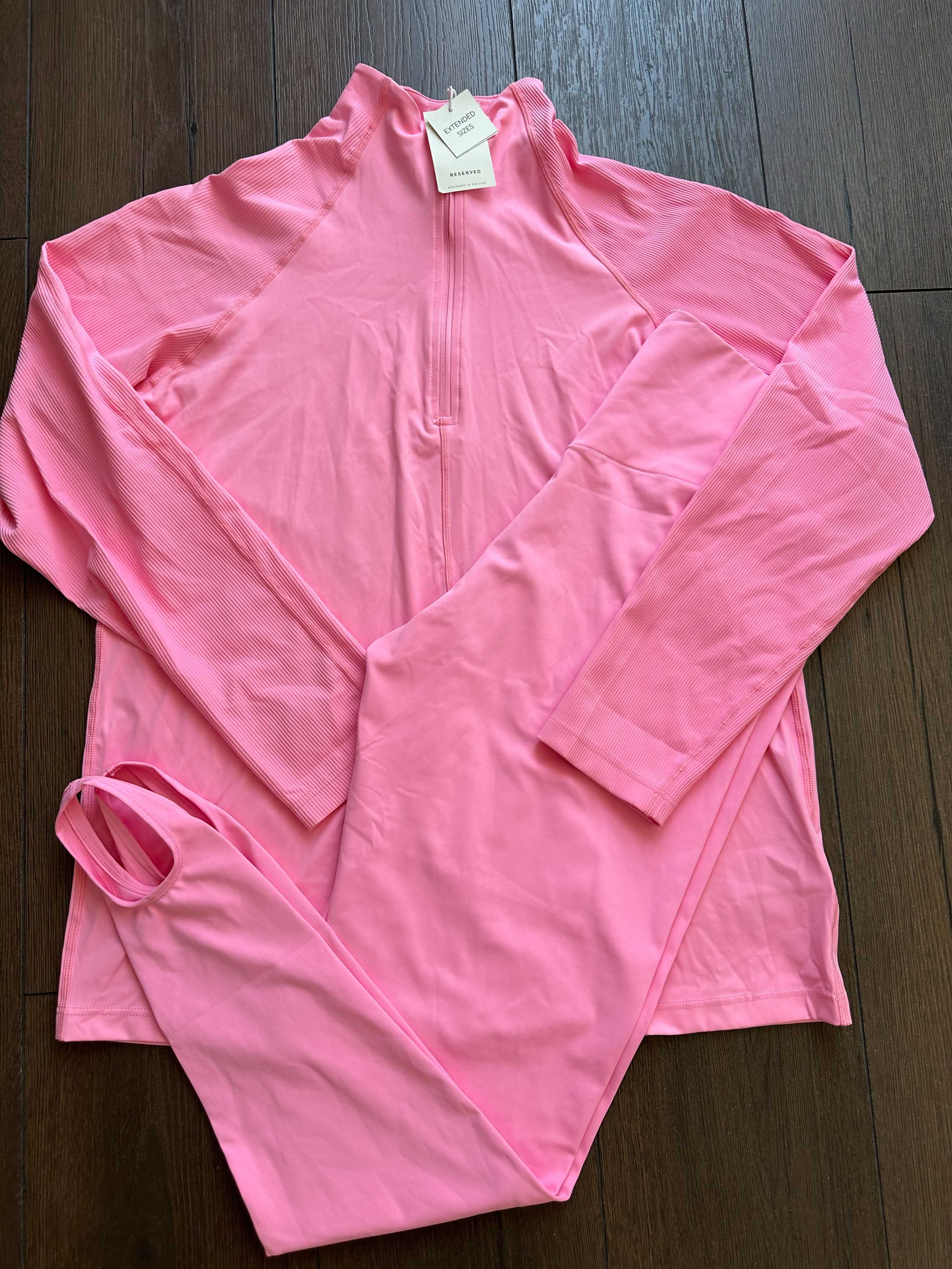 Nowy z metką różowy komplet dresowy bluza legginsy damski Reserved 48