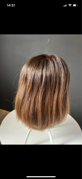 Peruka naturalna BoB ombre brąz 30cm