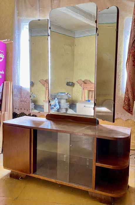 Toaletka z lustrem PRL