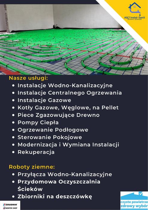 Hydraulik Pionki, Radom, Kozienice, pompy ciepła, ogrzewanie podłogowe