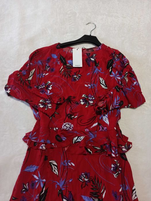 Mango nowa z metką sukienka 100% viskoza Midi floral print rozm. S