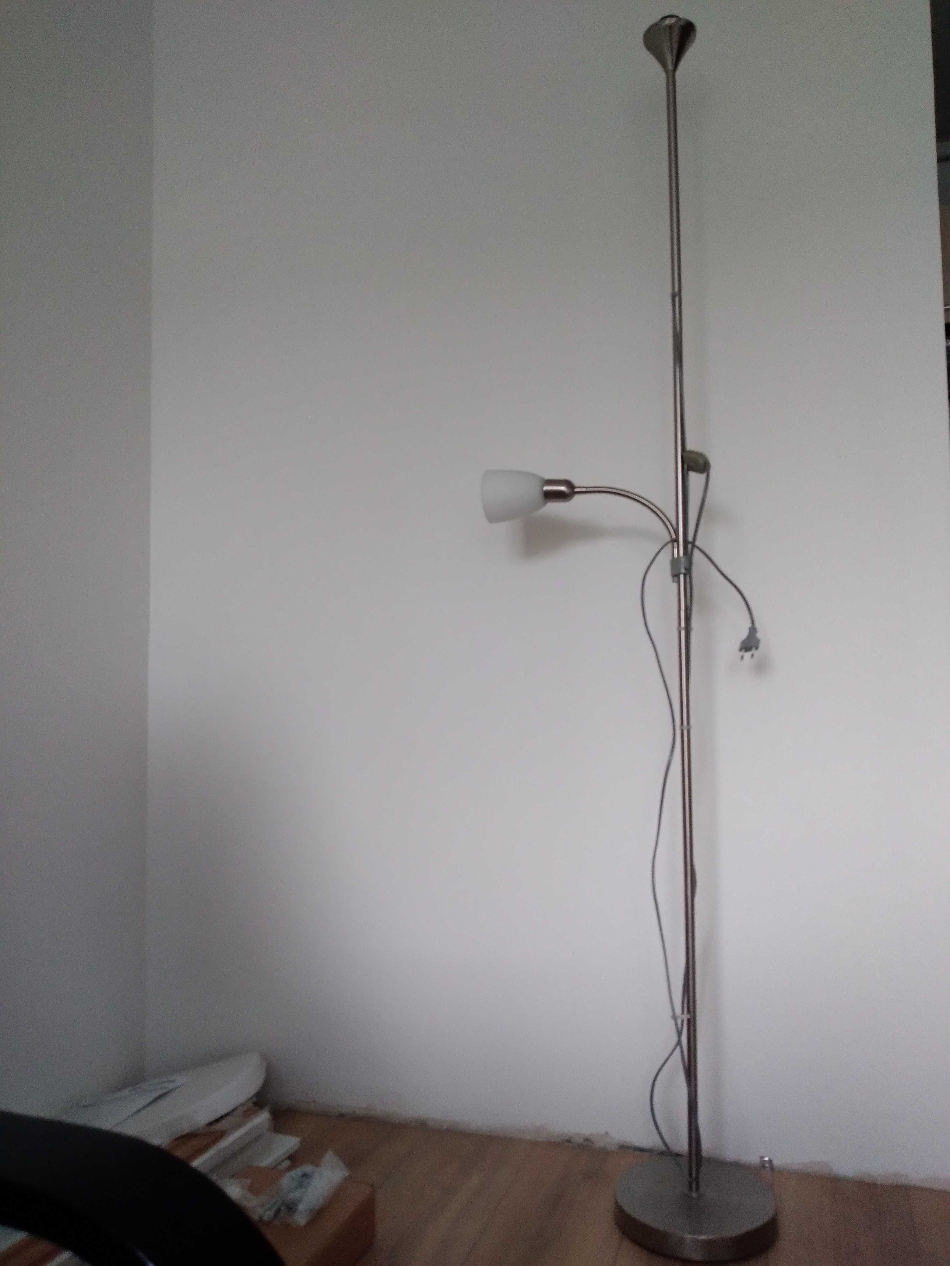 Srebrna lampa stojąca 180 cm