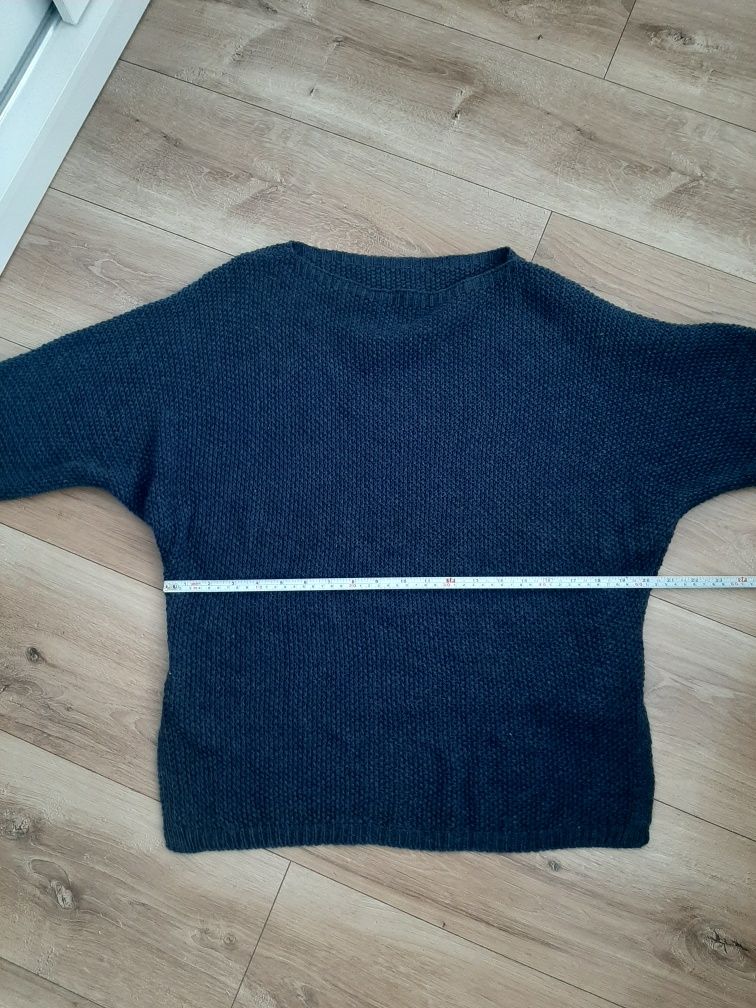 Sweter ażurkowy nietoperz granatowy uniwersalny