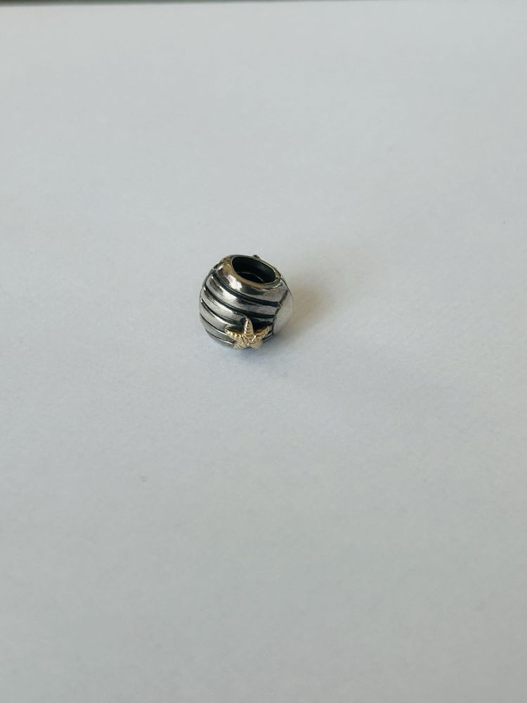 Oryginalny charms Pandora wycofany tt two tone złoto muszla muszelka