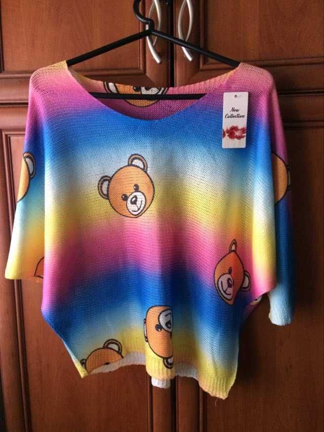 Sweter Kolorowy Miś