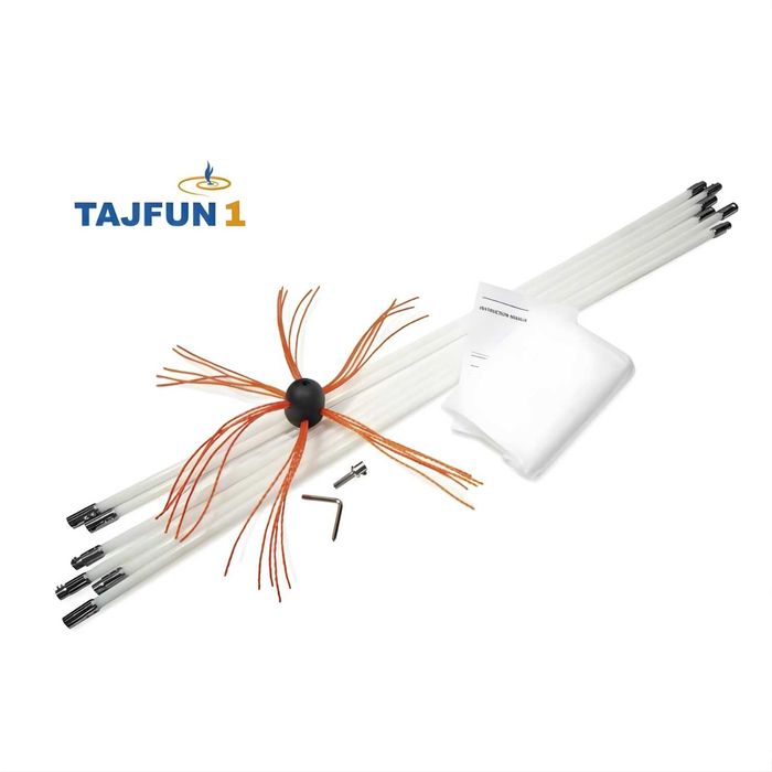 Zestaw szczotka do czyszczenia komina obrotowy na wiertarkę TAJFUN 6 m