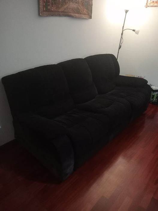 Sofá, preto, 3 lugares