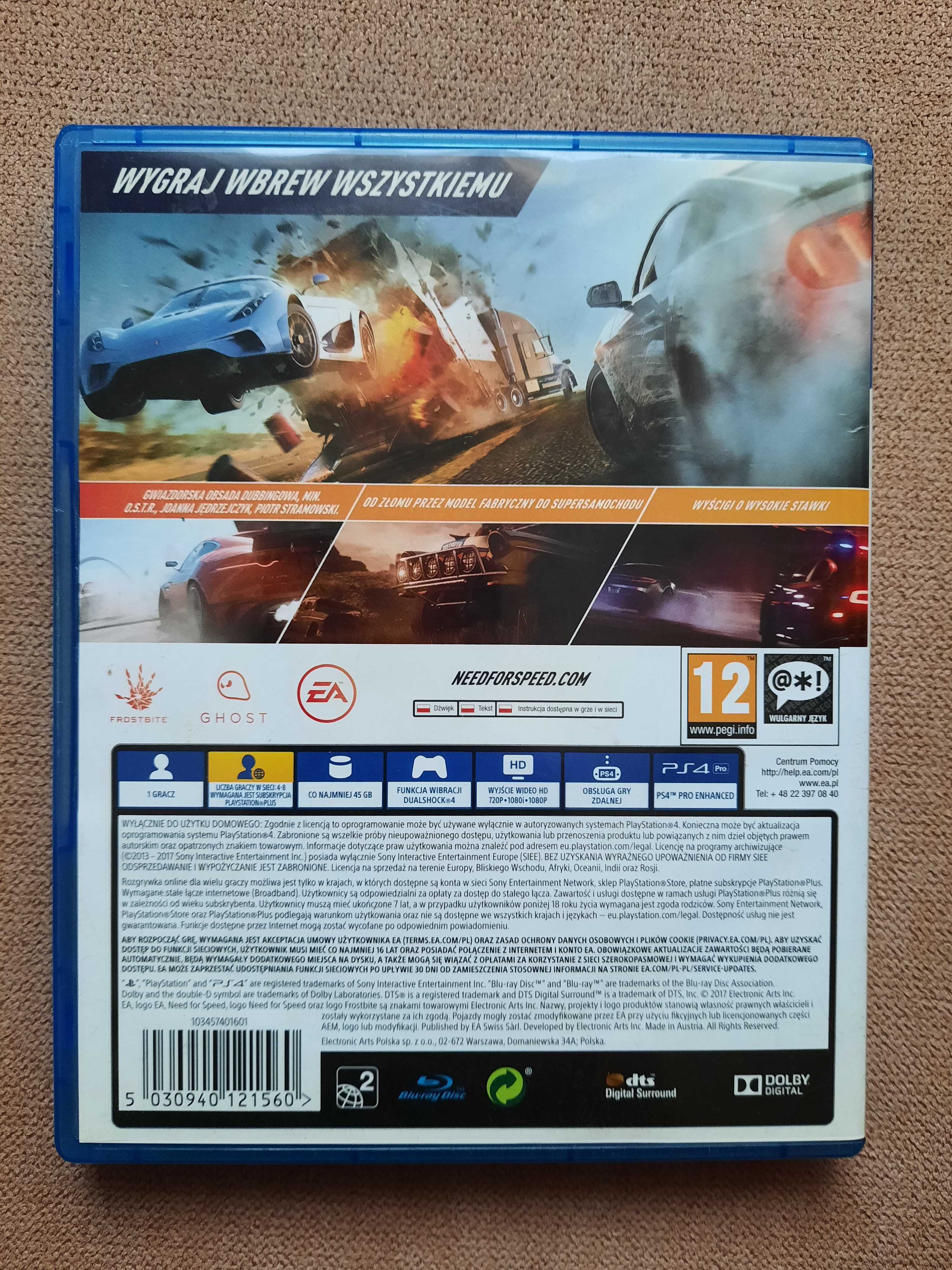 Need for Speed Payback PS4 Polska Wersja (stan 5/6)