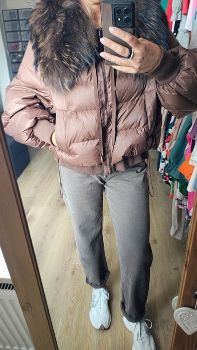 Kurtka puchowa z lisem