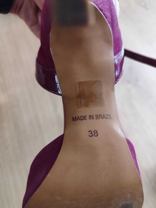 Fuksja róż szpilki damskie 38 3i jak nowe skóra