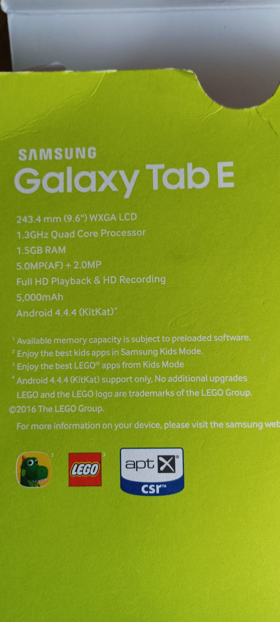 SUMSUNG Galaxy Tab E