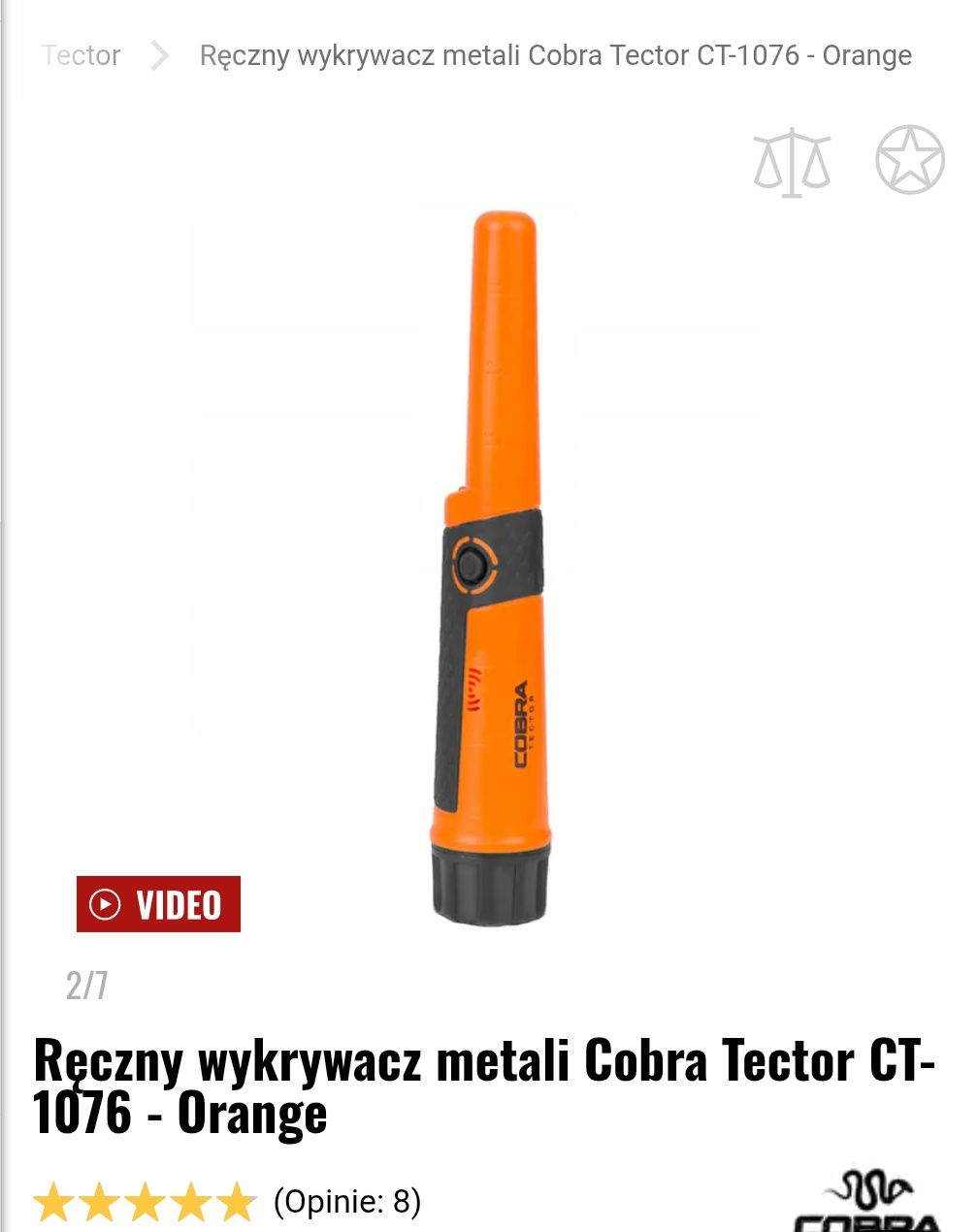 Ręczny wykrywacz metali Cobra Tector
