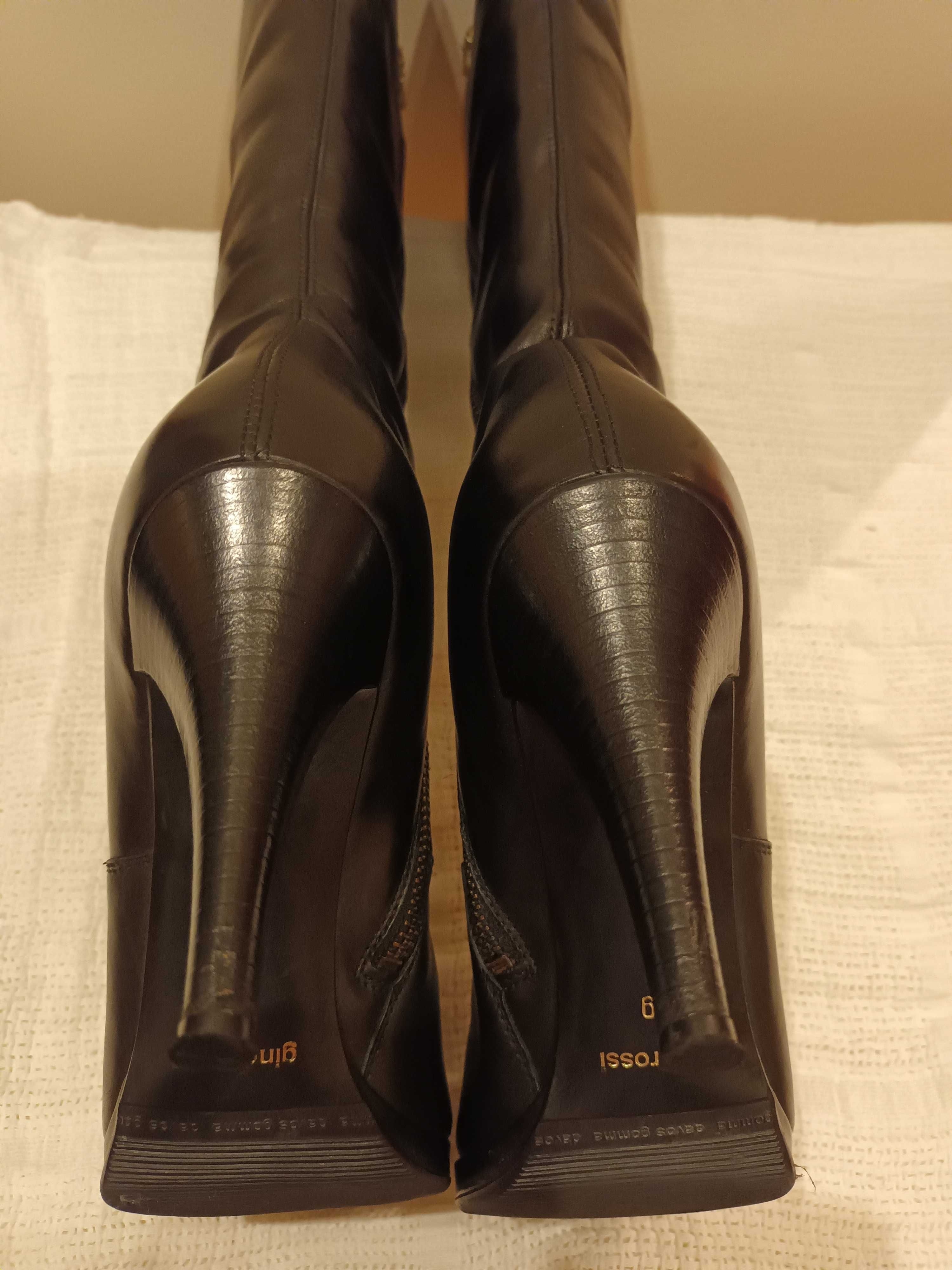 Damskie buty kozaki Gino Rosi na szpilce czarne roz.39