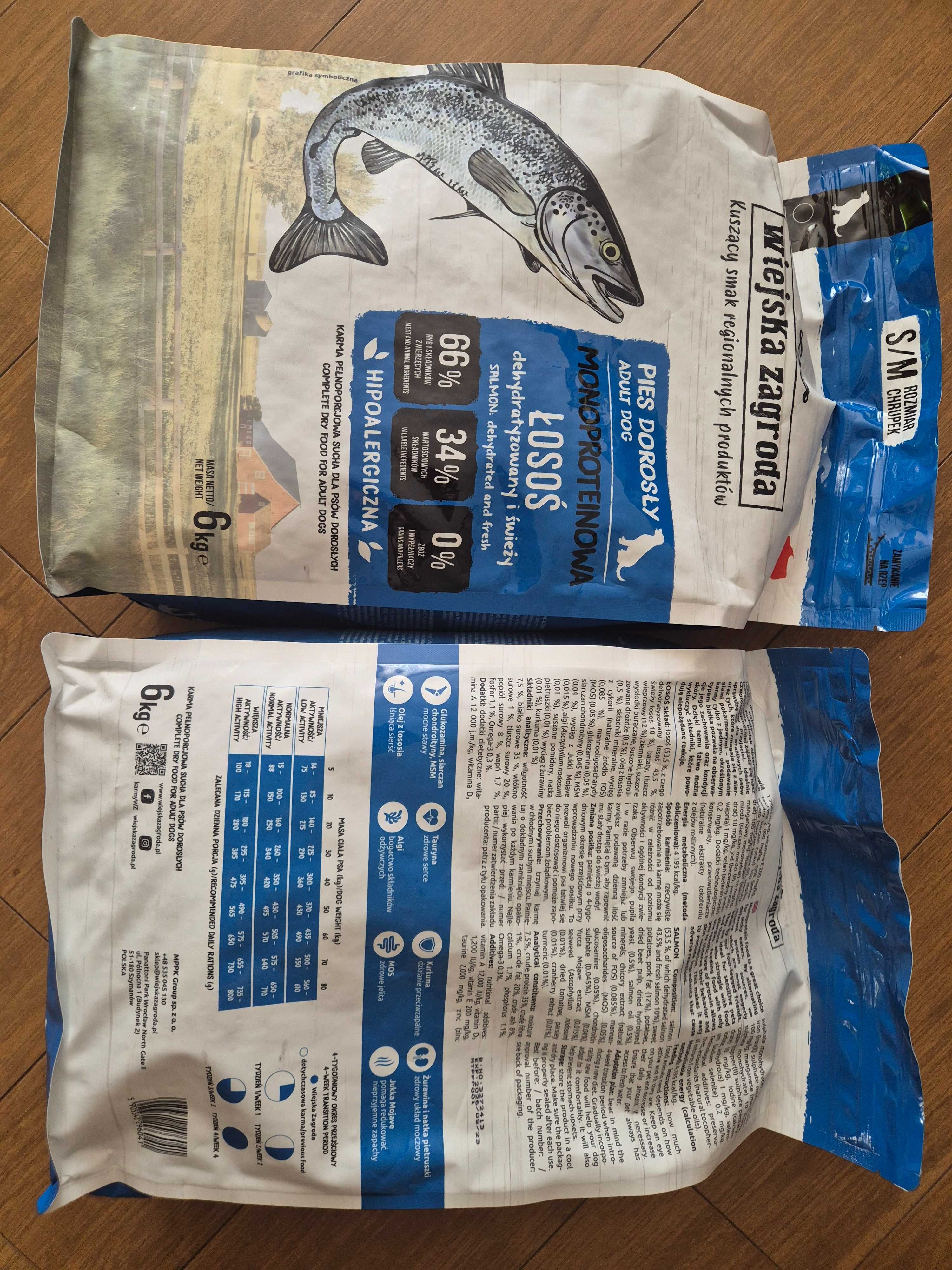 6 kg Wiejska Zagroda monobiałkowa Premium ryba alergia uczulenie 05/26