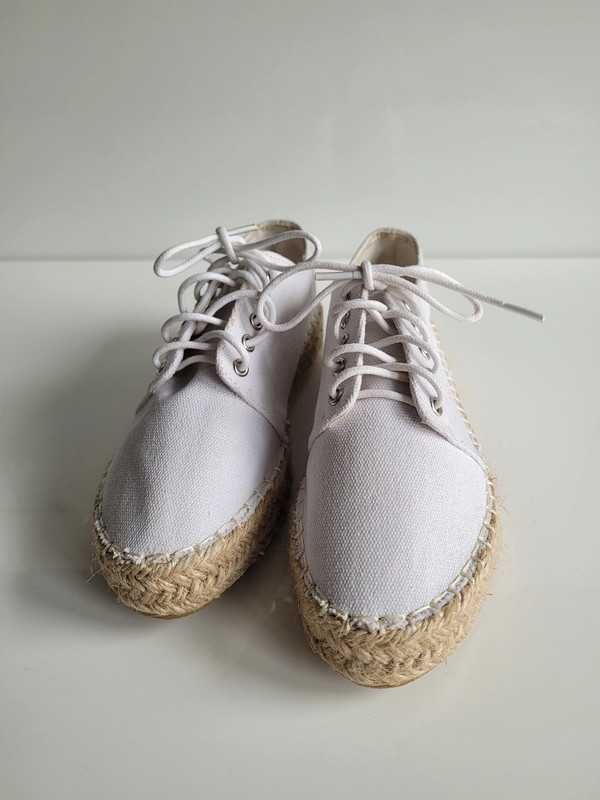 Białe trampki espadryle słoma buty 36 wkł. 22 cm Truffle Collection