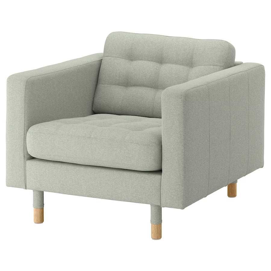 IKEA Poltrona, Gunnared verde claro/madeira - Armchair