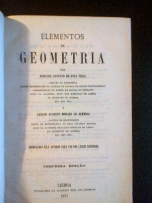 Elementos de Geometria, Adriano Augusto Pina Vidal e Carlos Augusto M