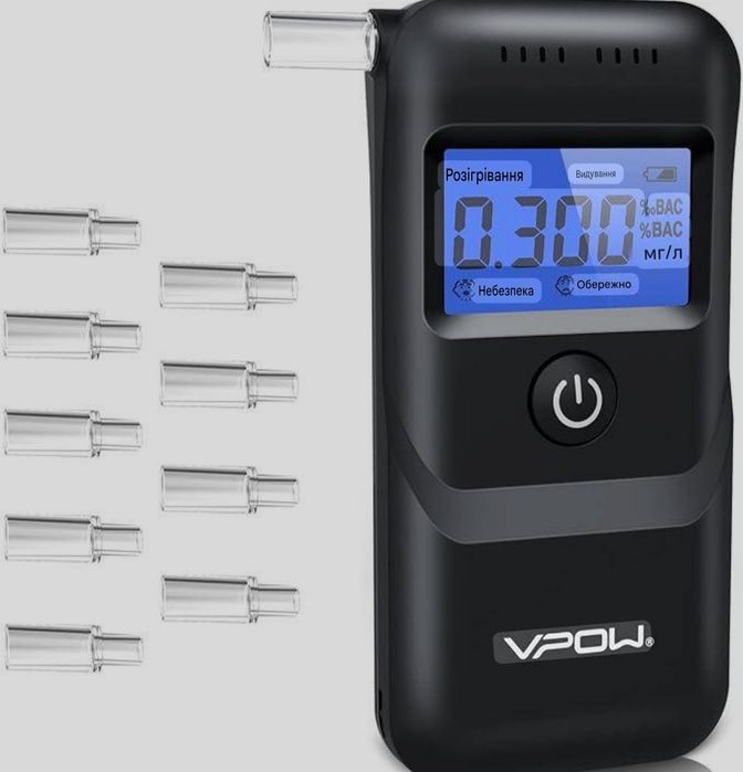 Алкотестер персональний Wpow Breathalyzer AT2700 з LCD дисплеєм