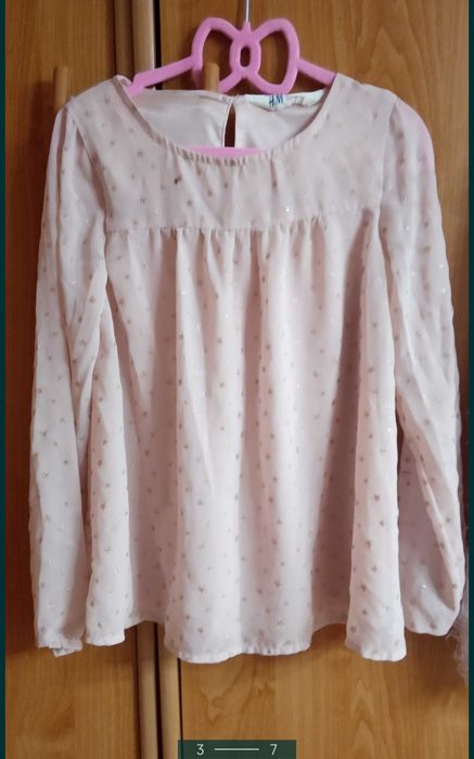 H&M ,Next piękny sweterek milutki +koszula błyszcząca od 6 lat wzwyż