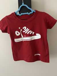 Converse  czerwony t-shirt premium markowy r. 3-6 mc 62-68 cm