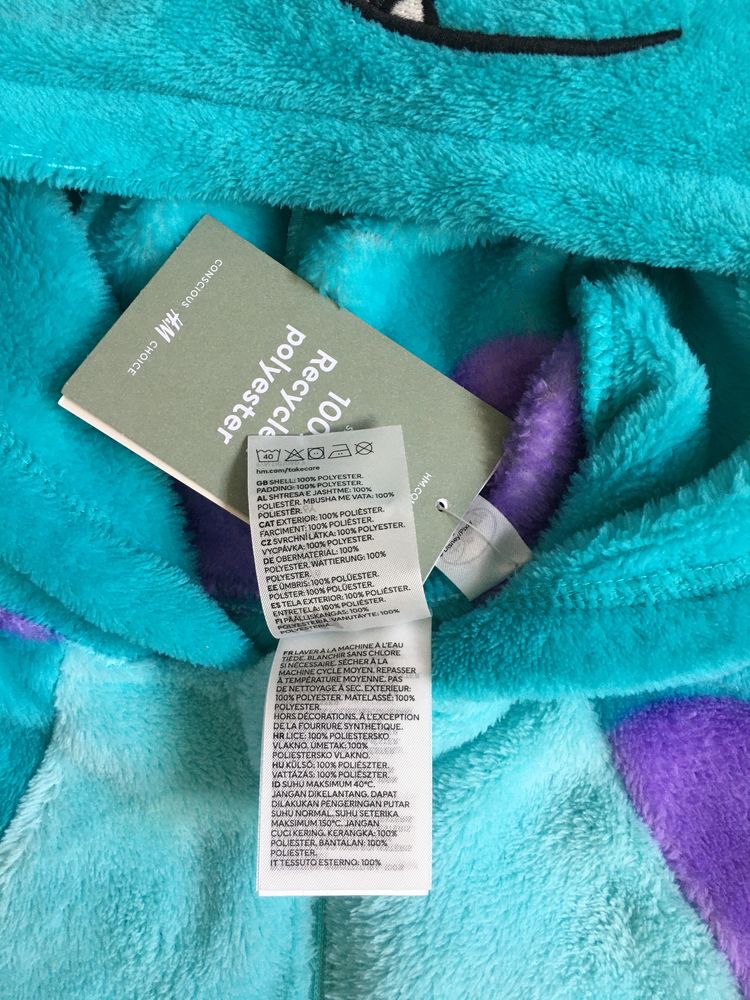 Kombinezon pluszowy H&M r. 110/116 Potwory i spółka nowy z metką