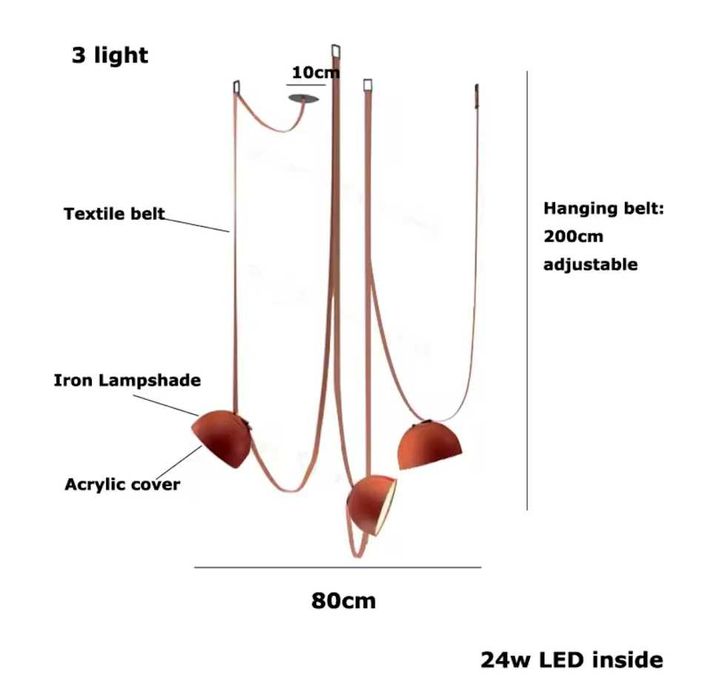 Nowoczesna Lampa Wisząca LED – 3 punkty świetlne – NOWA