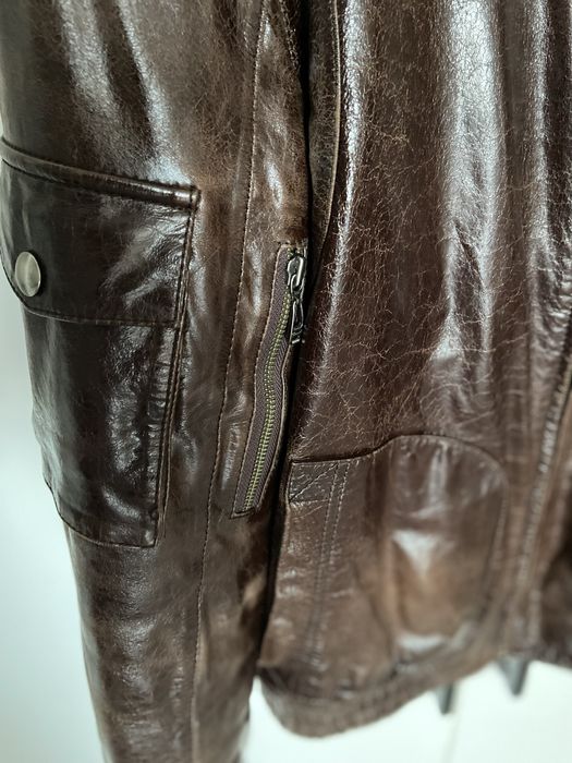 Мужская Кожаная куртка на меховой подстежке