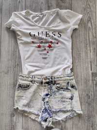 T -shirt biały guess S