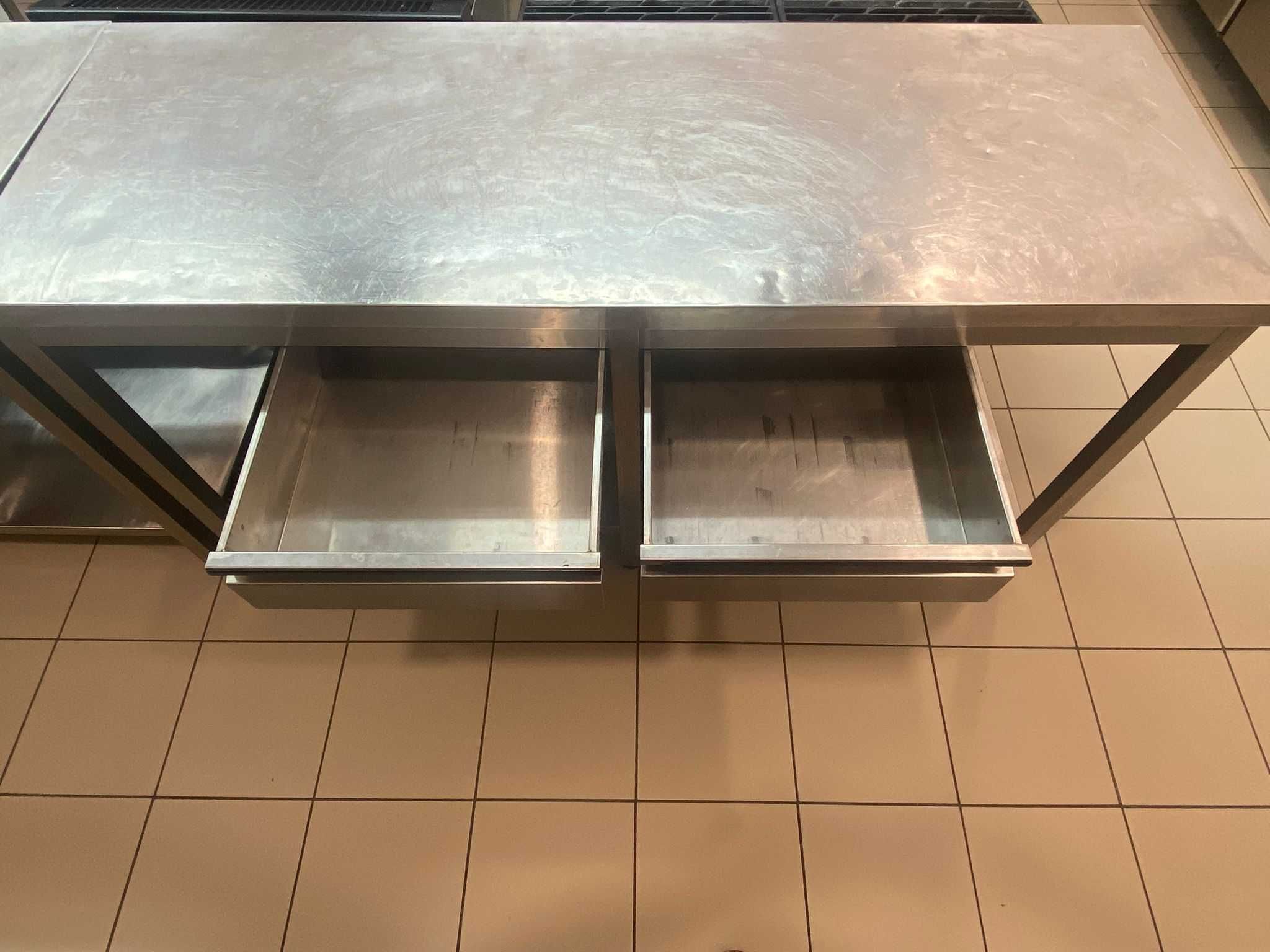 Bancada de cozinha em INOX com 2 gavetas